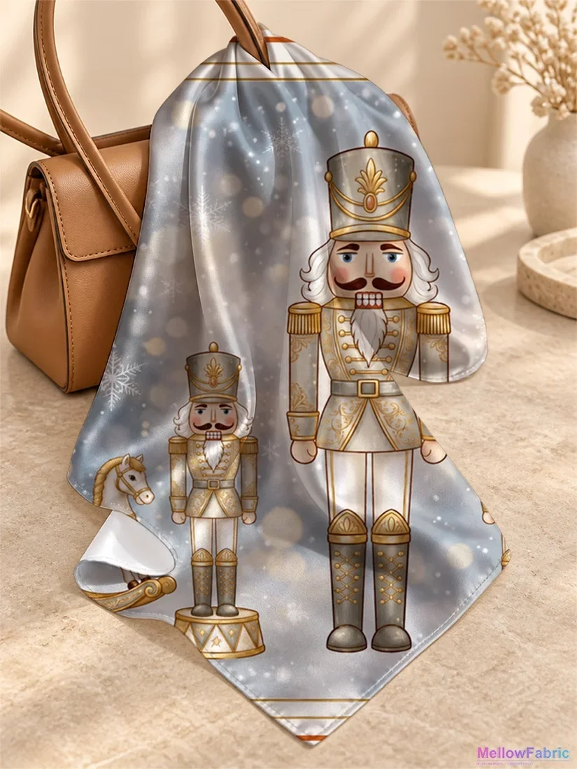 Платок женский с солдатом-фигуркой и лошадью